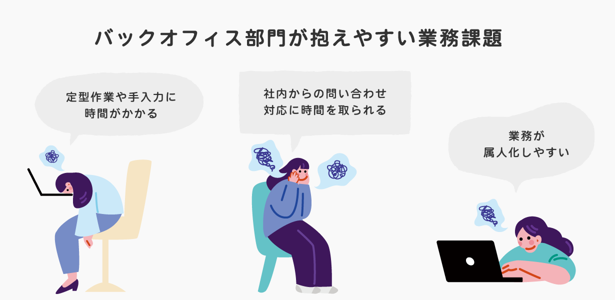 バックオフィス部門が抱えやすい業務課題